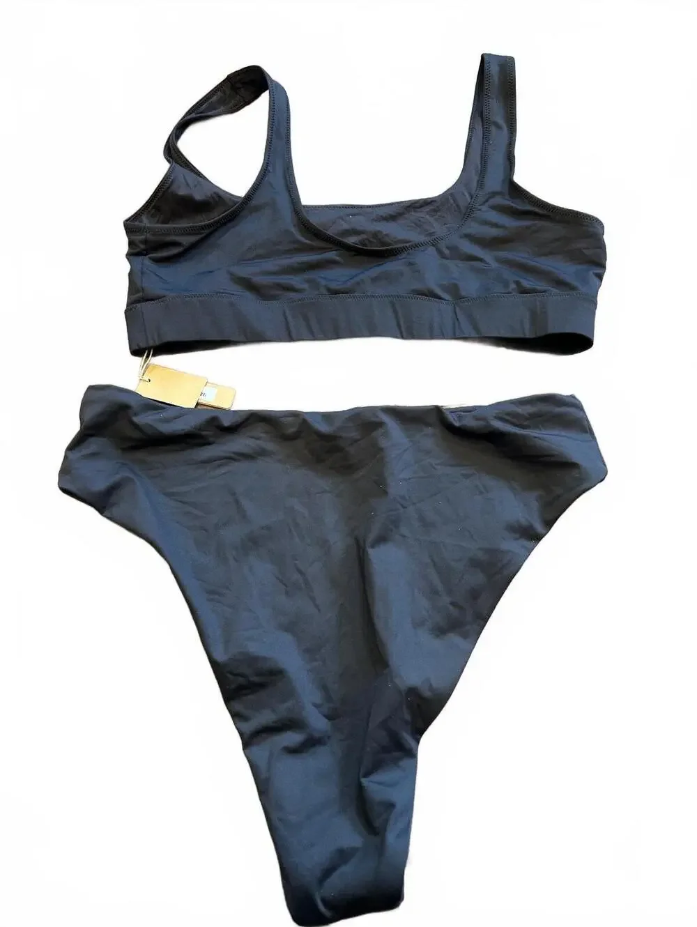 Skims Signature Swim Tank Bikini Top & mid-waist bikini bottom -SET IN ONYX